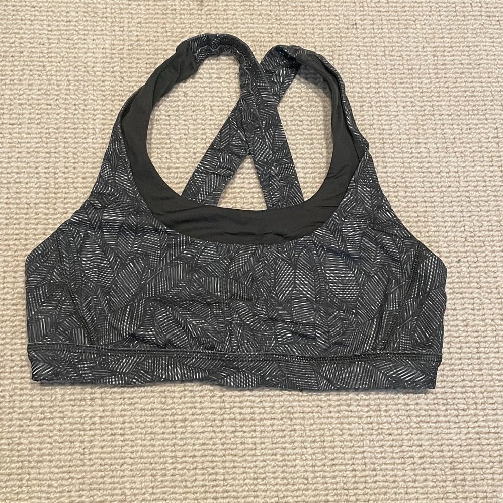 Lulu Lemon Green & White Sports Bra